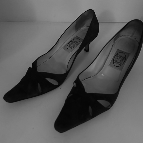 🇬🇧🇮🇹 Emma Hope Grey suede pointy toe w cut-out details, 50 mm (2") UK/EU size 42 - Picture 2 of 7